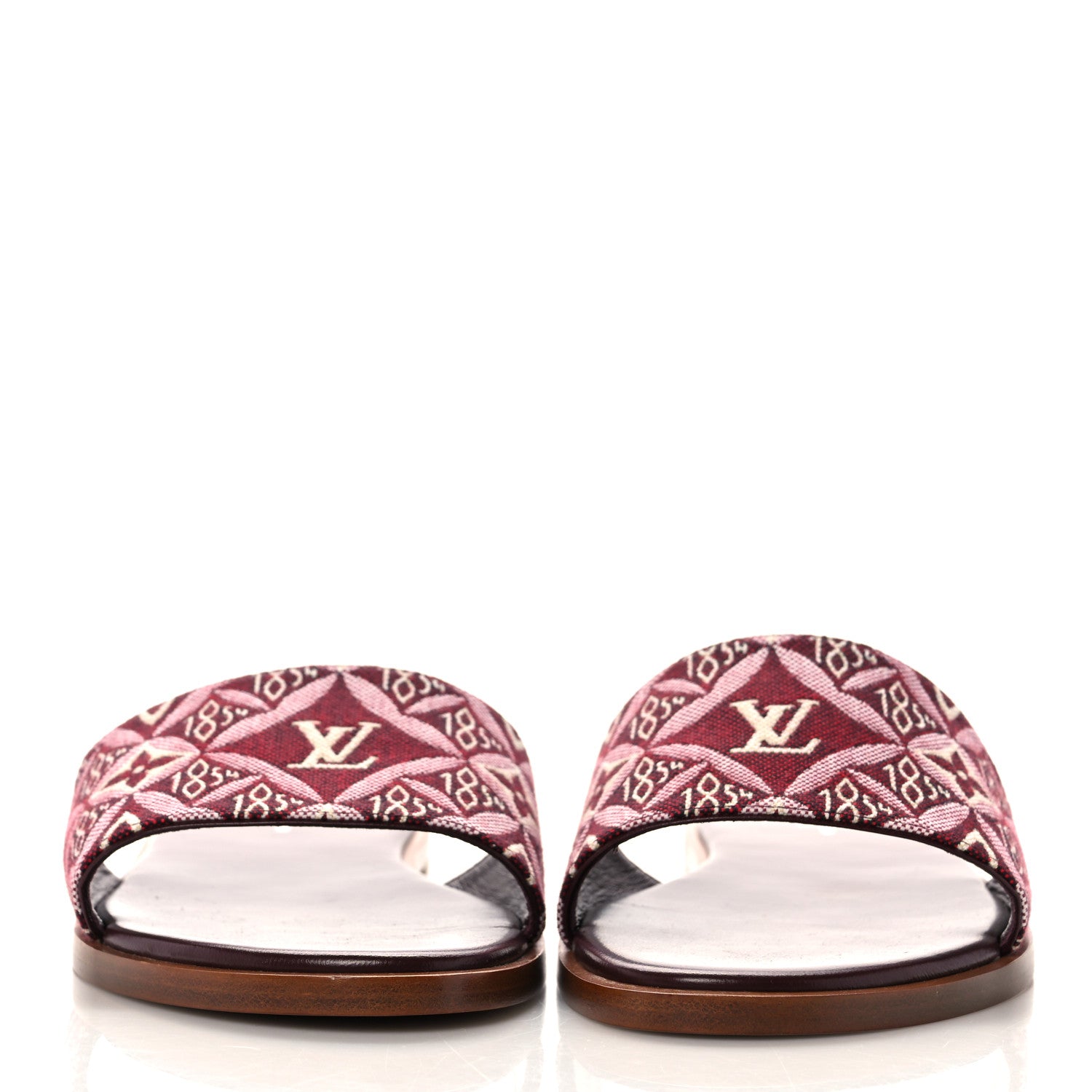 Louis Vuitton Jacquard Since 1854 Lock It Flat Mule 38 Bordeaux 2 of 8