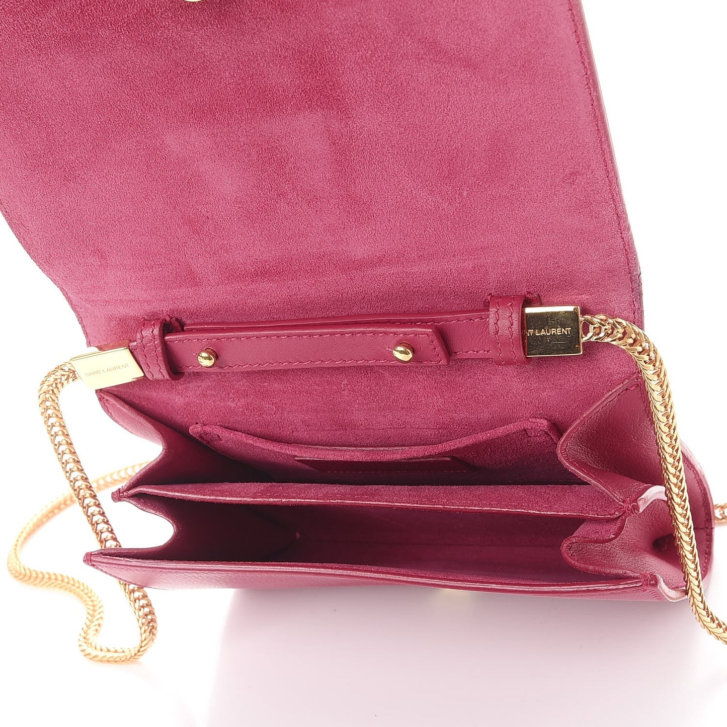 Calfskin Small Classic Y Satchel Fuchsia