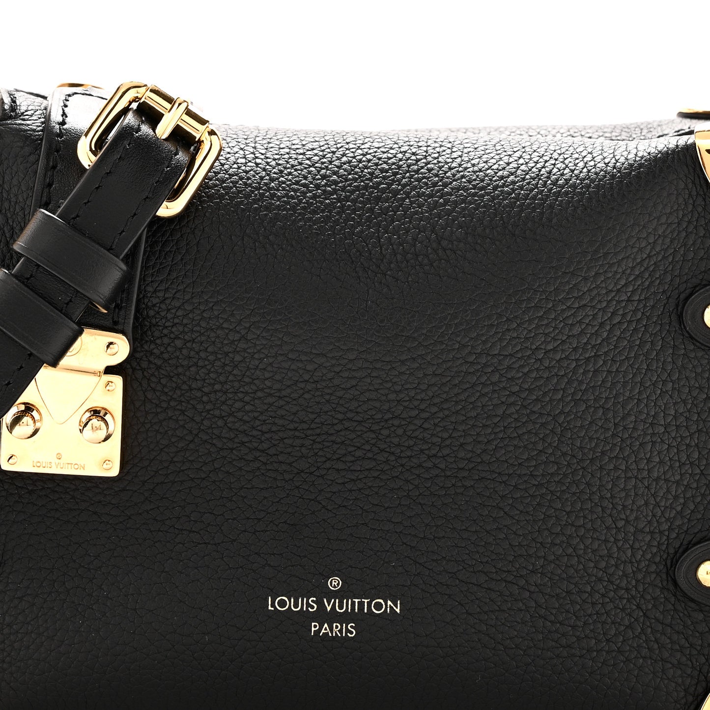 Grained Calfskin Side Trunk PM Black