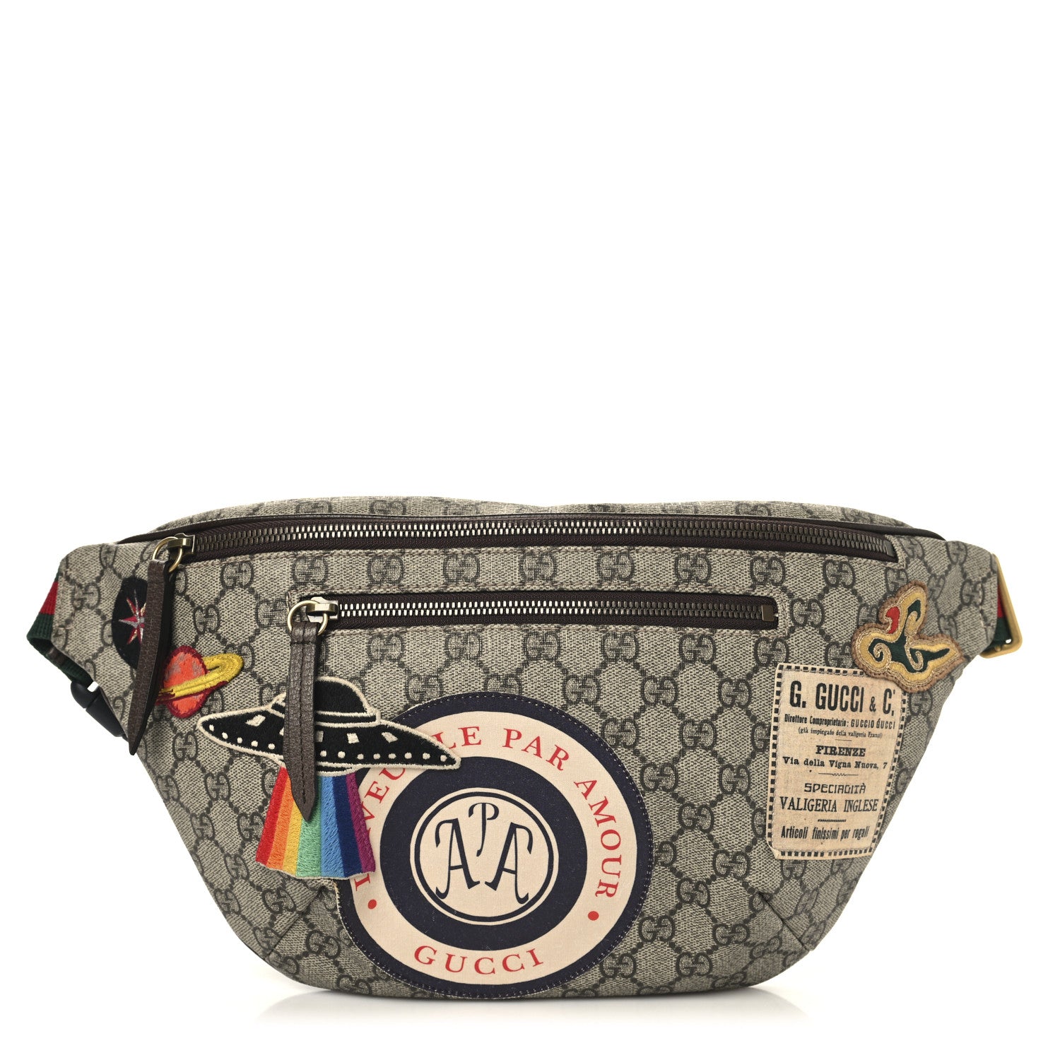 Gucci GG Supreme Monogram Courrier Belt Bag Beige New Acero 1 of 10