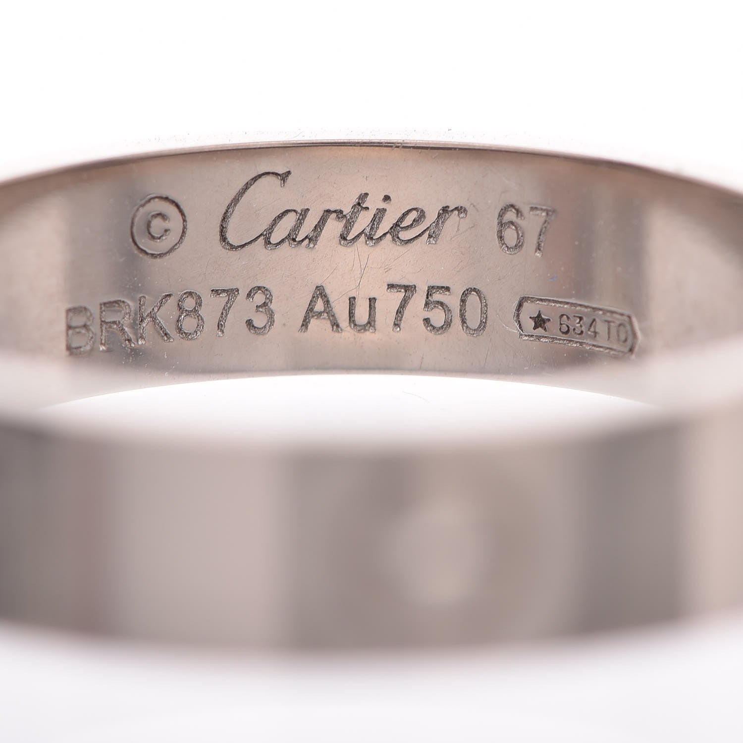 Cartier 18K White Gold 5.5mm LOVE Ring 67 11.75 3 of 4