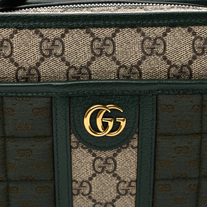 Gucci Monogram GG Mignon Textured Dollar Calfskin GG Supreme Monogram Quilted Mini GG Shoulder Bag Green Beige Ebony 7 of 9