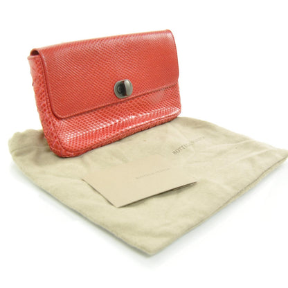 Bottega Veneta Snakeskin Clutch Red 3 of 9