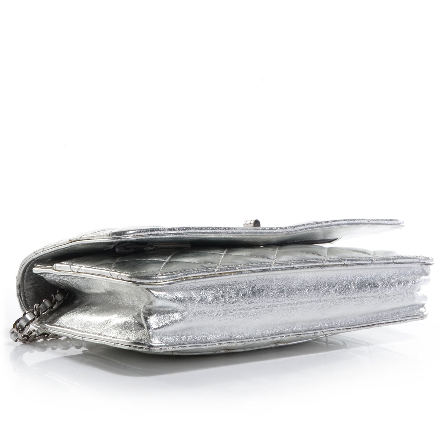 Calfskin Reissue Wallet On Chain WOC Silver