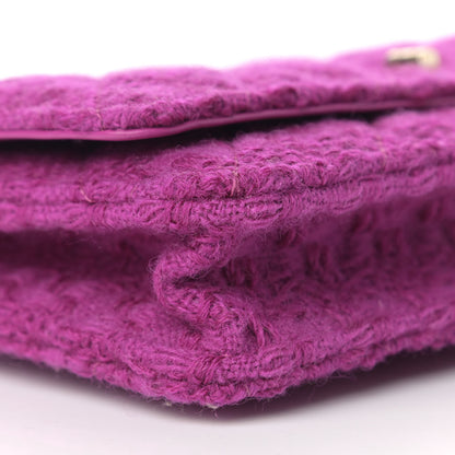 Chanel Tweed Quilted Reissue Wallet On Chain WOC Magenta 9 of 10