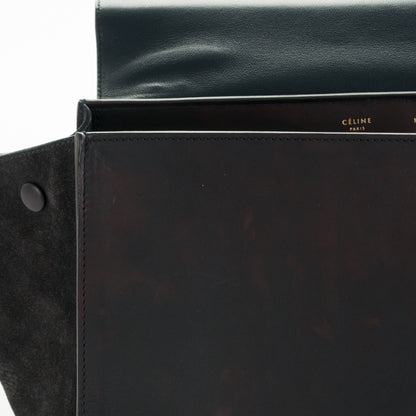 Celine Smooth Calfskin Suede Medium Trapeze Black 7 of 9