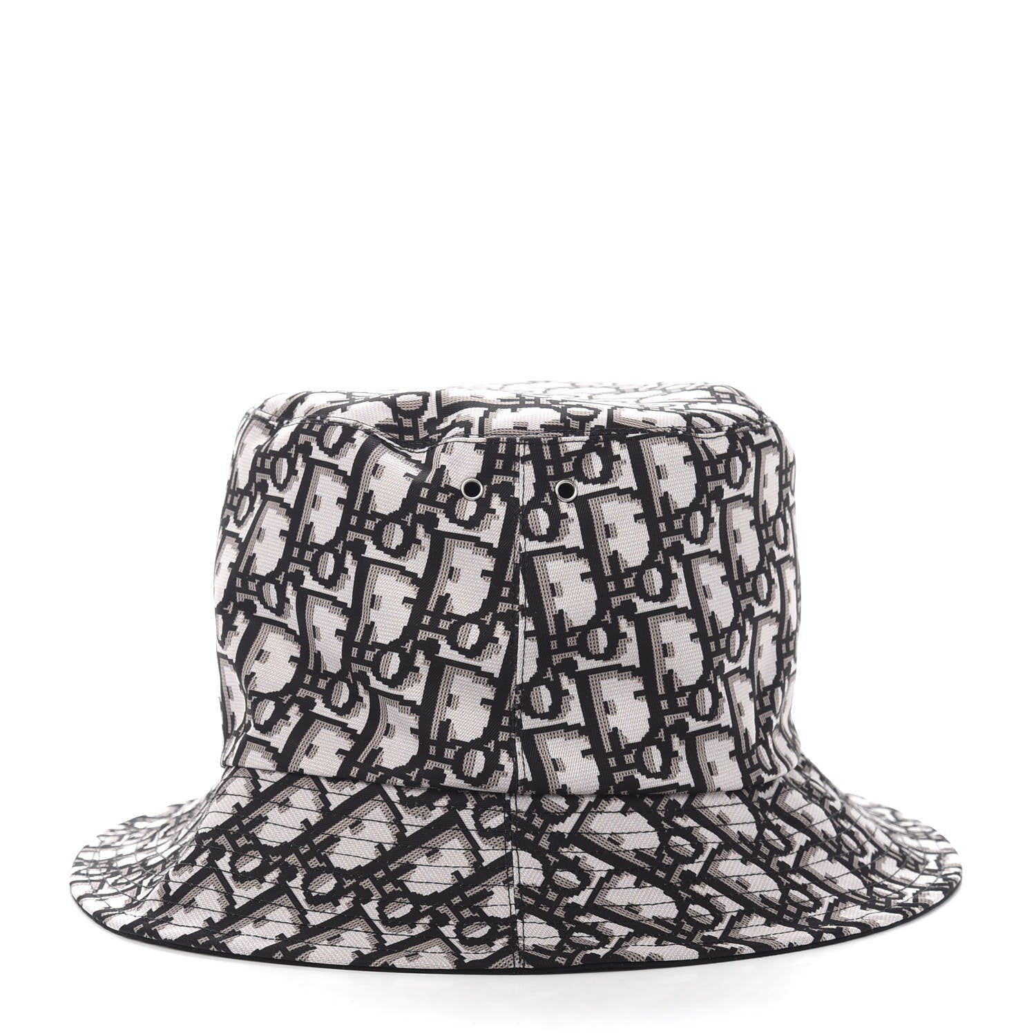 Christian Dior Polyester Cotton Oblique Teddy-D Brim Bucket Hat 58 Black 5 of 12