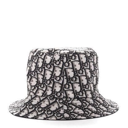 Christian Dior Polyester Cotton Oblique Teddy-D Brim Bucket Hat 58 Black 5 of 12