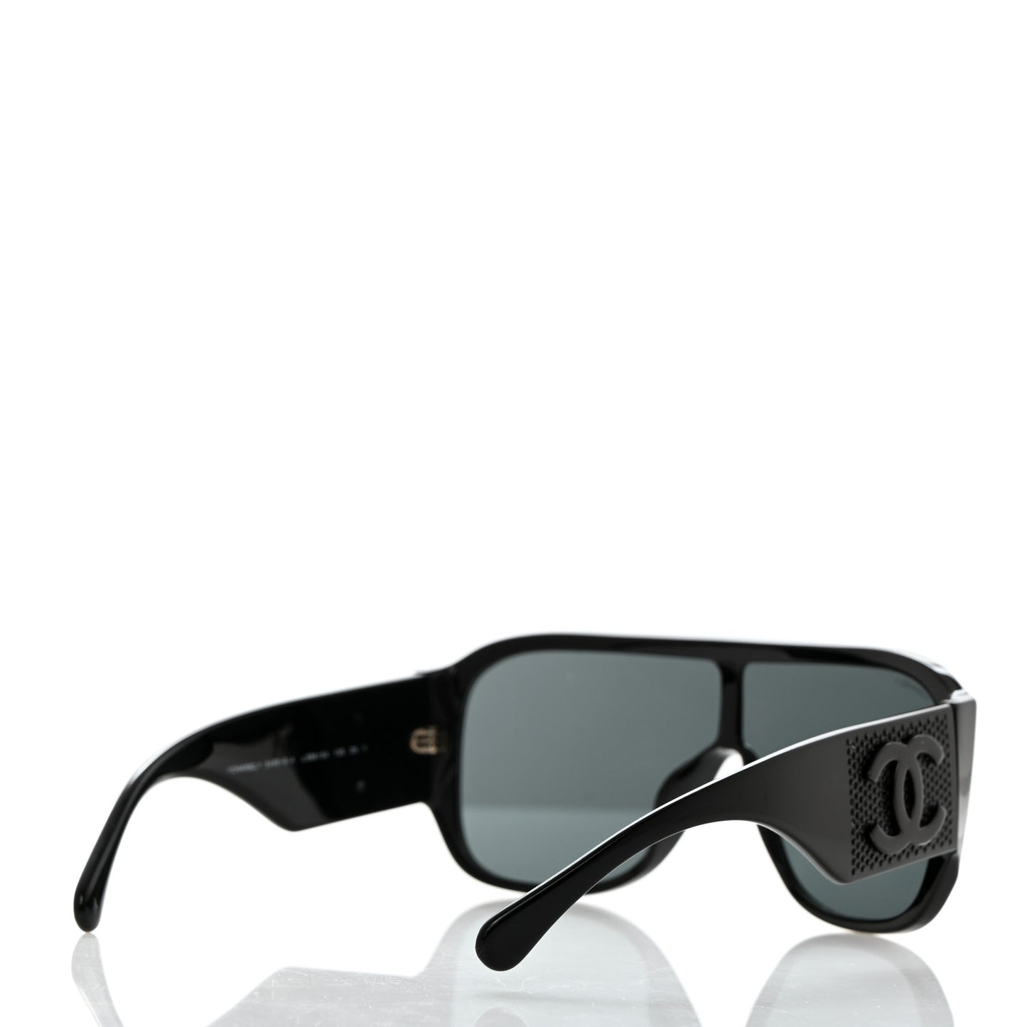 Acetate Crystal CC Shield Sunglasses 5466-B Black