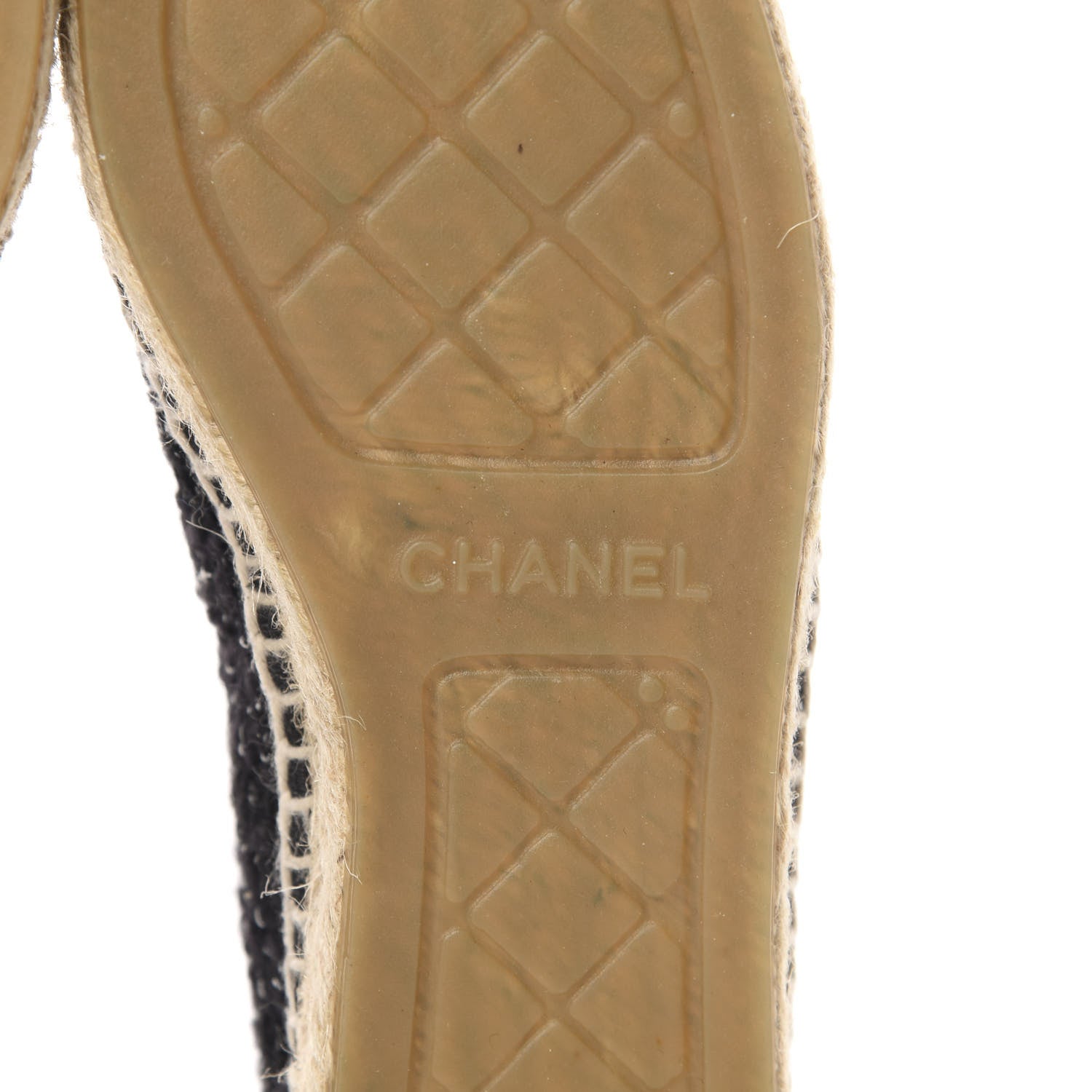 Chanel Metallic Lambskin Tweed CC Espadrilles 36 Black Silver 8 of 12