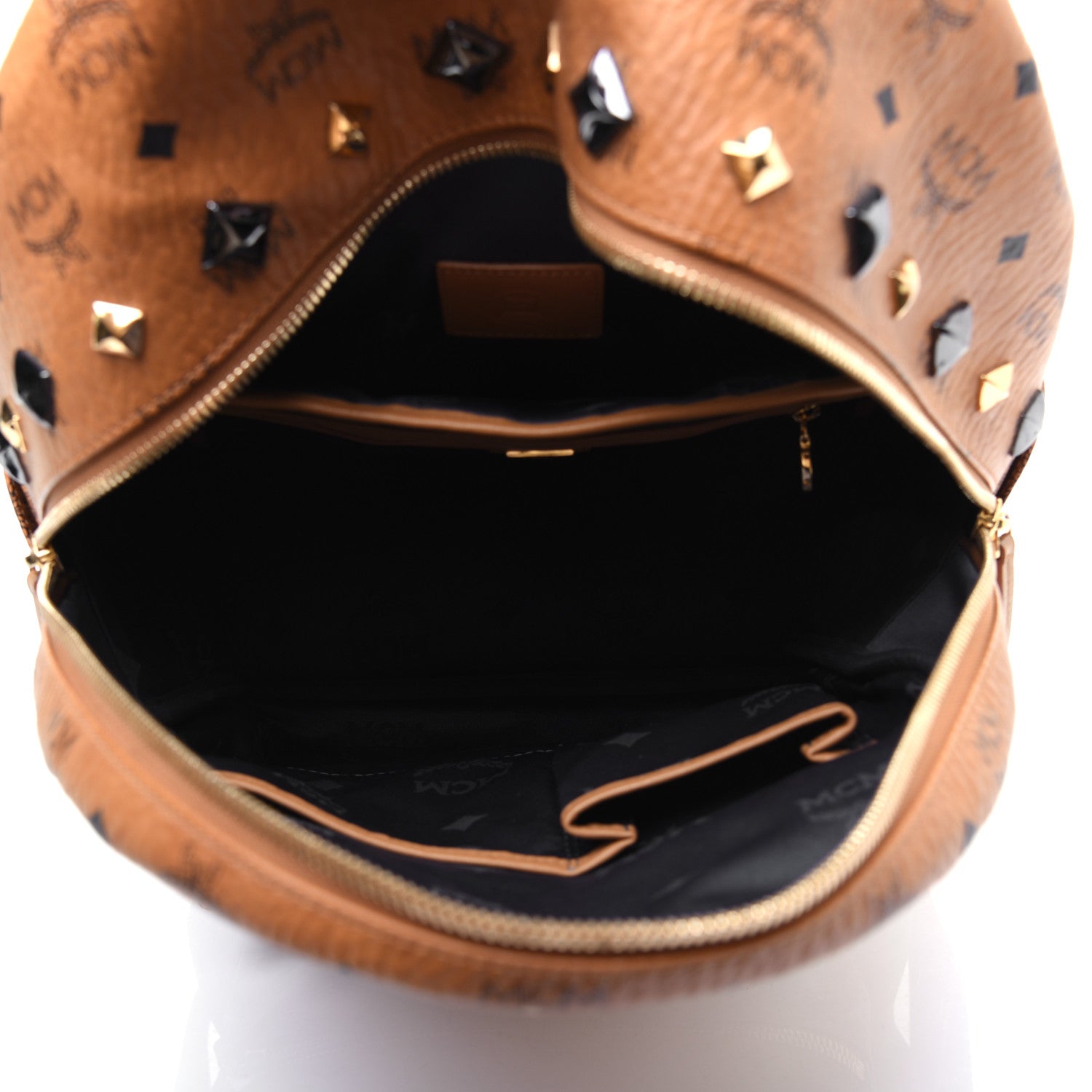 MCM Visetos Studded Medium Stark M Backpack Cognac 3 of 18