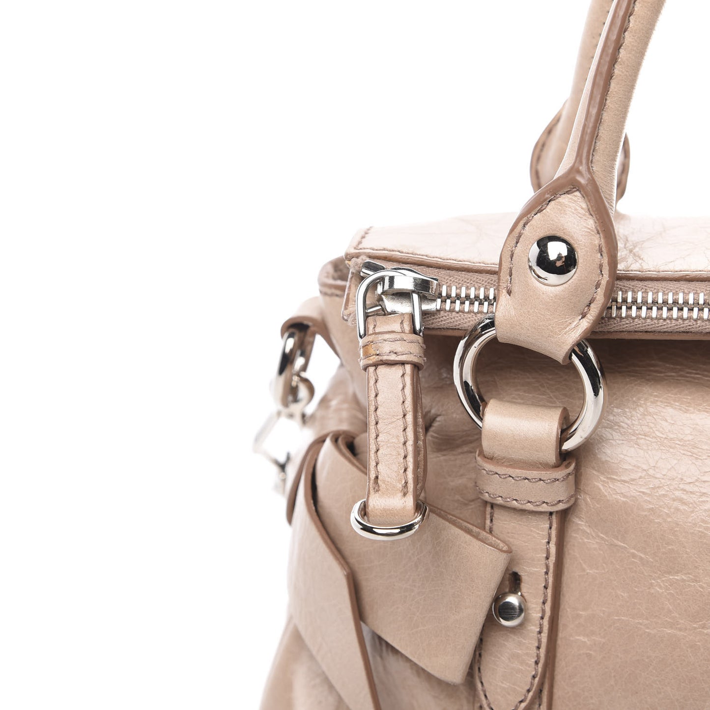 Vitello Lux Mini Bow Bag Cammeo