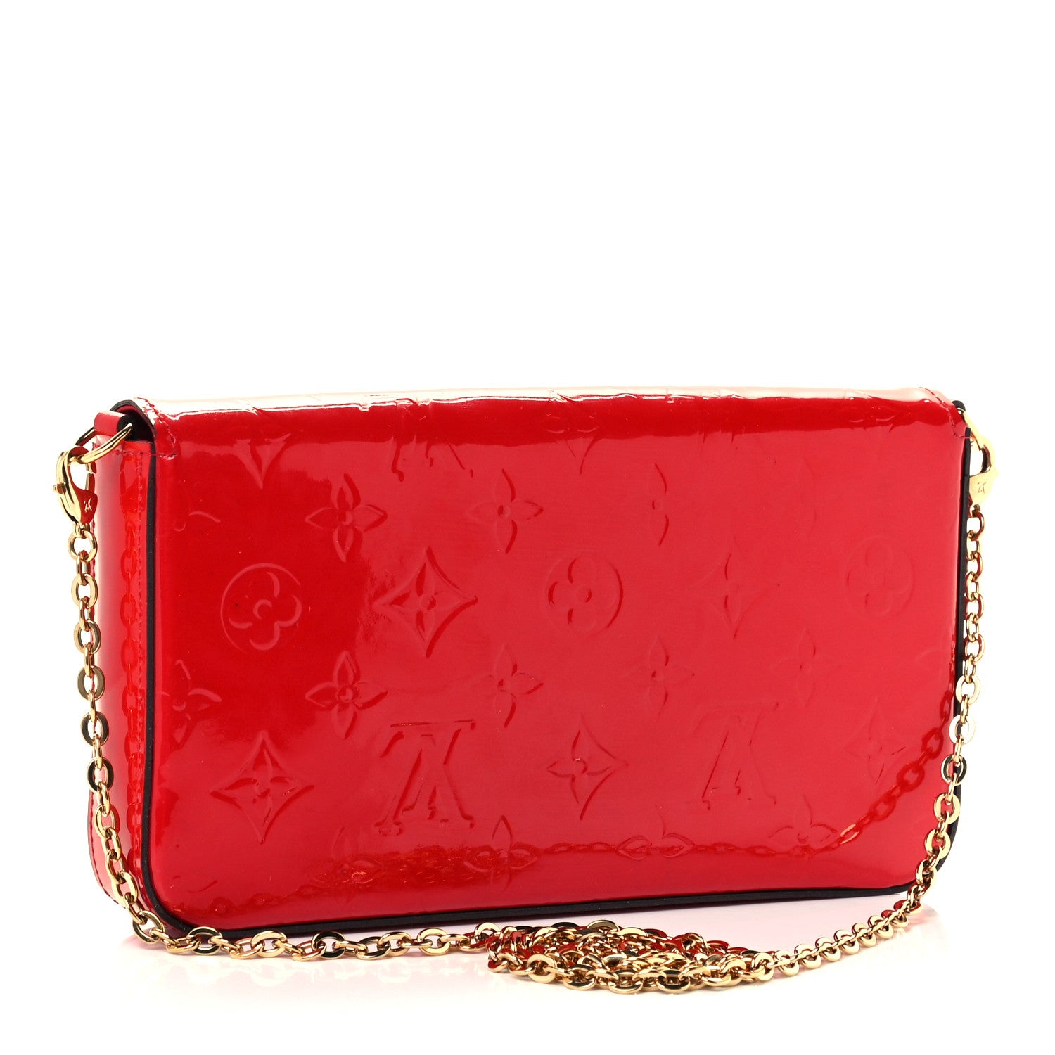 Louis Vuitton Vernis Felicie Pochette Chain Wallet Cherry 3 of 10