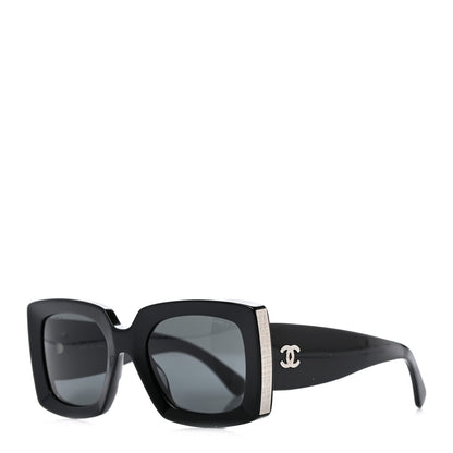 Chanel Square CC Sunglasses Black 1 of 7