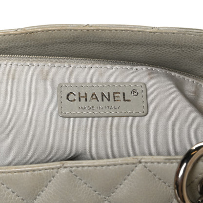 Chanel Caviar Quilted Grand Shopping Tote GST Light Grey 6 of 12