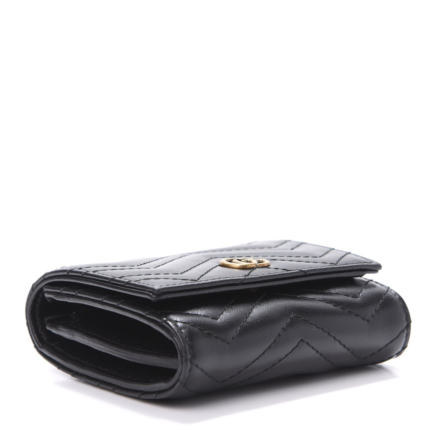 Calfskin Matelasse GG Marmont Medium Wallet Black