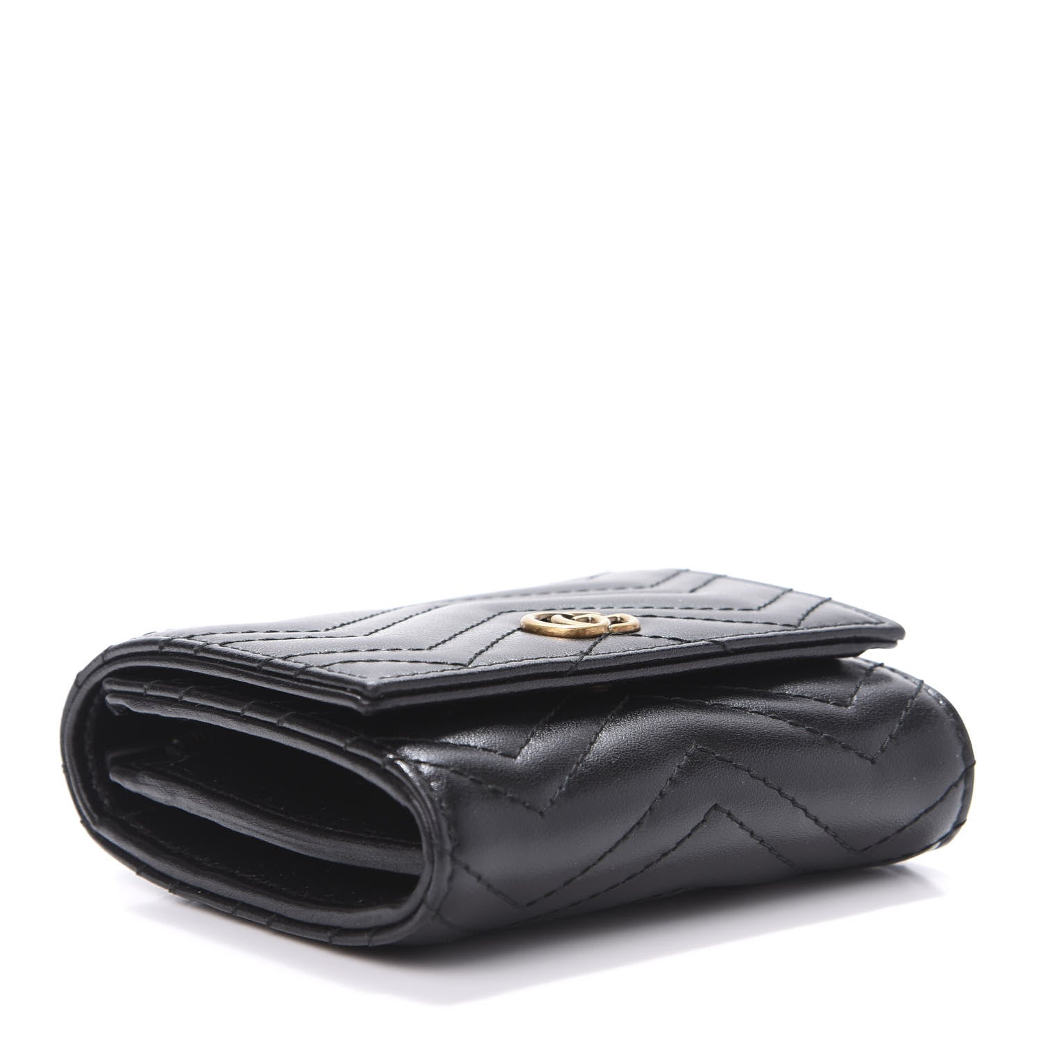 Gucci Calfskin Matelasse GG Marmont Medium Wallet Black 4 of 6