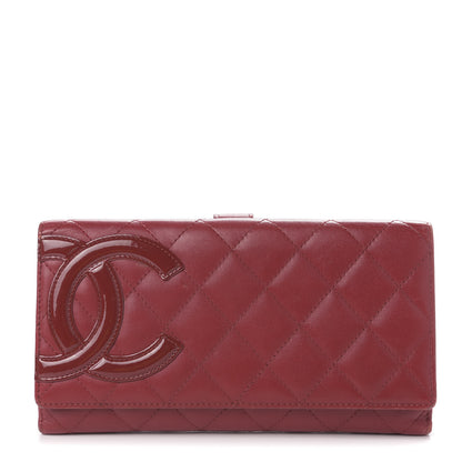 Chanel Calfskin Quilted Cambon Long Double Wallet Red 2 of 28