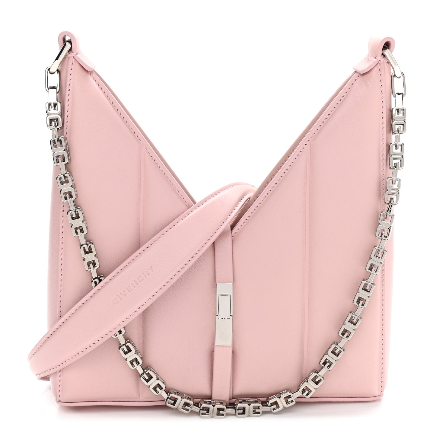 Lambskin Padded Mini Cut Out Shoulder Bag Blush Pink
