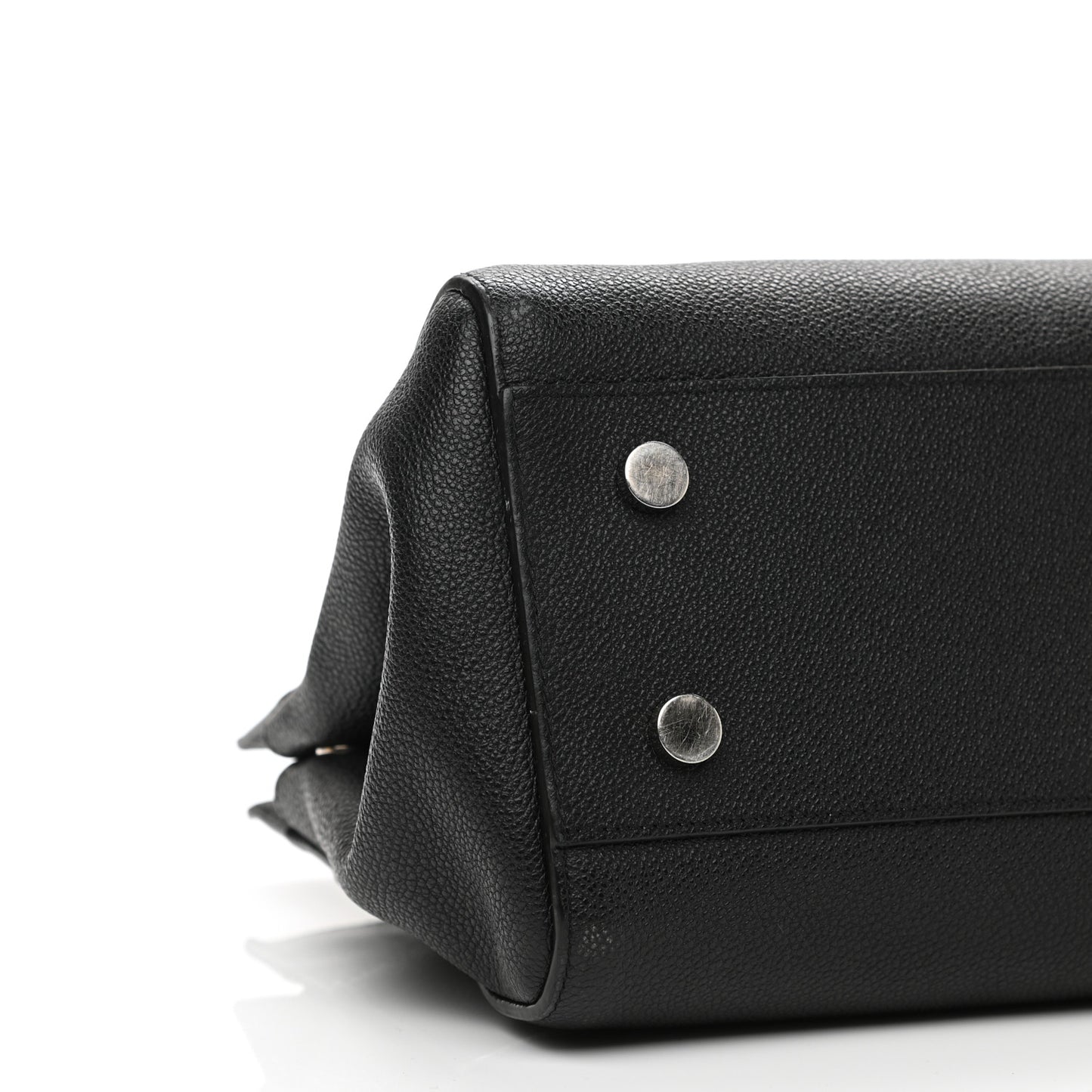 Grained Calfskin Small Cabas Rive Gauche Black