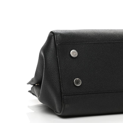 Saint Laurent Grained Calfskin Small Cabas Rive Gauche Black 9 of 17