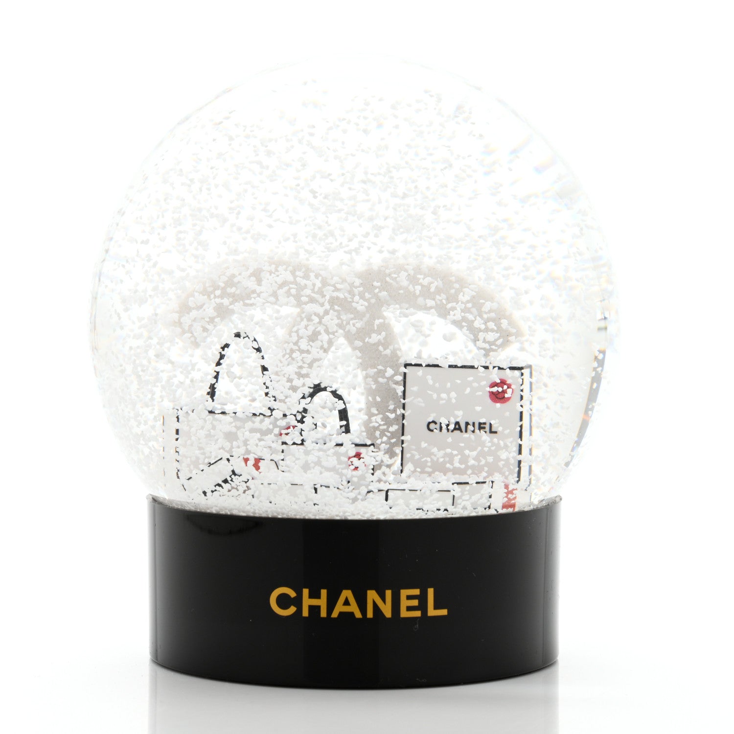 Chanel Glass CC Shopping Bag Snow Globe 2 of 7