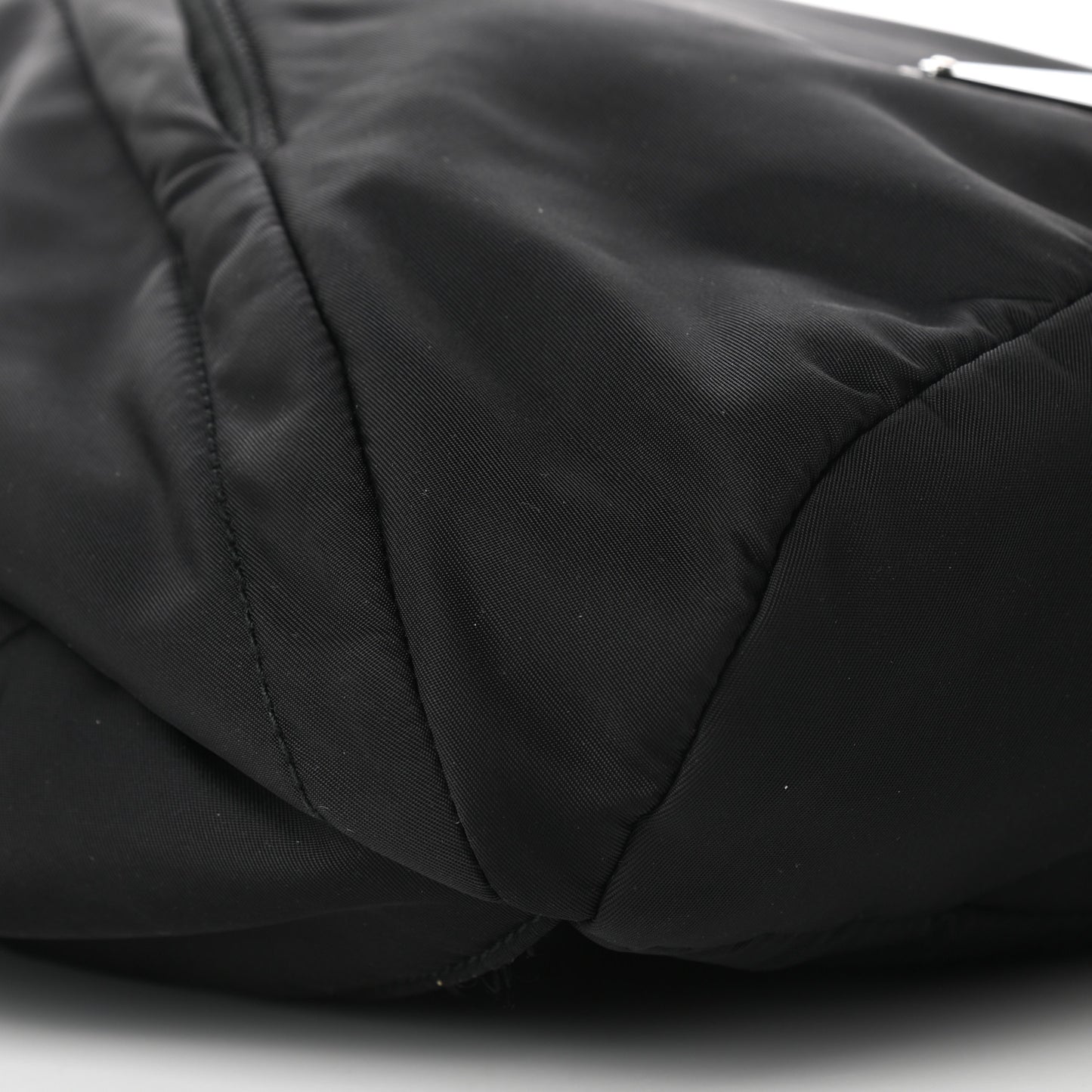 Re-Nylon Vitello Metal Triangle Logo Sling Backpack Black