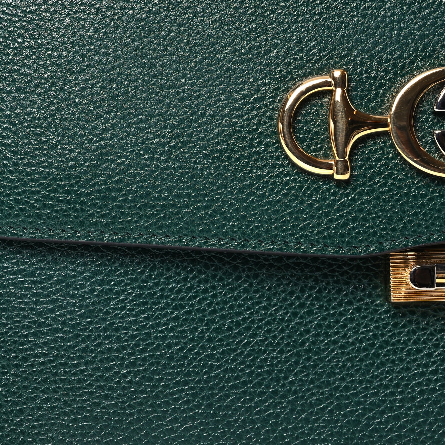 Grainy Calfskin Small Zumi Shoulder Bag Vintage Green