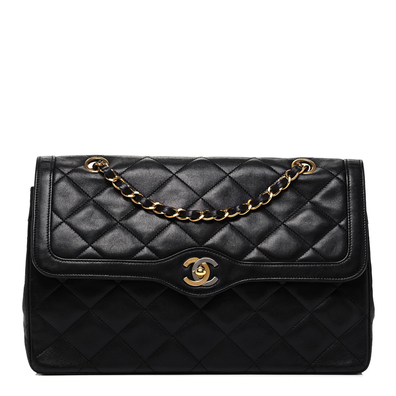Chanel Lambskin Quilted Medium Double Flap Black 1 of 9