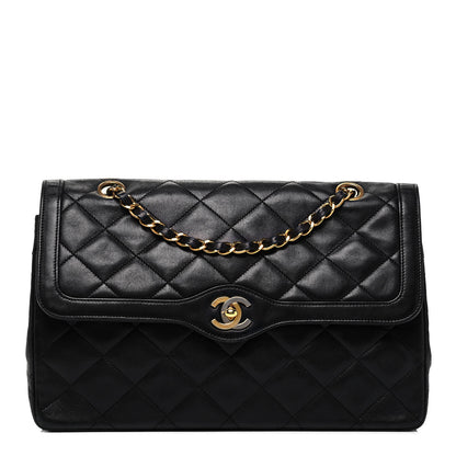 Chanel Lambskin Quilted Medium Double Flap Black 1 of 9