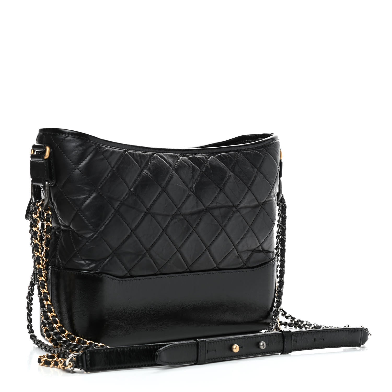 Chanel Aged Calfskin Quilted Medium Gabrielle Hobo Black 3 of 10