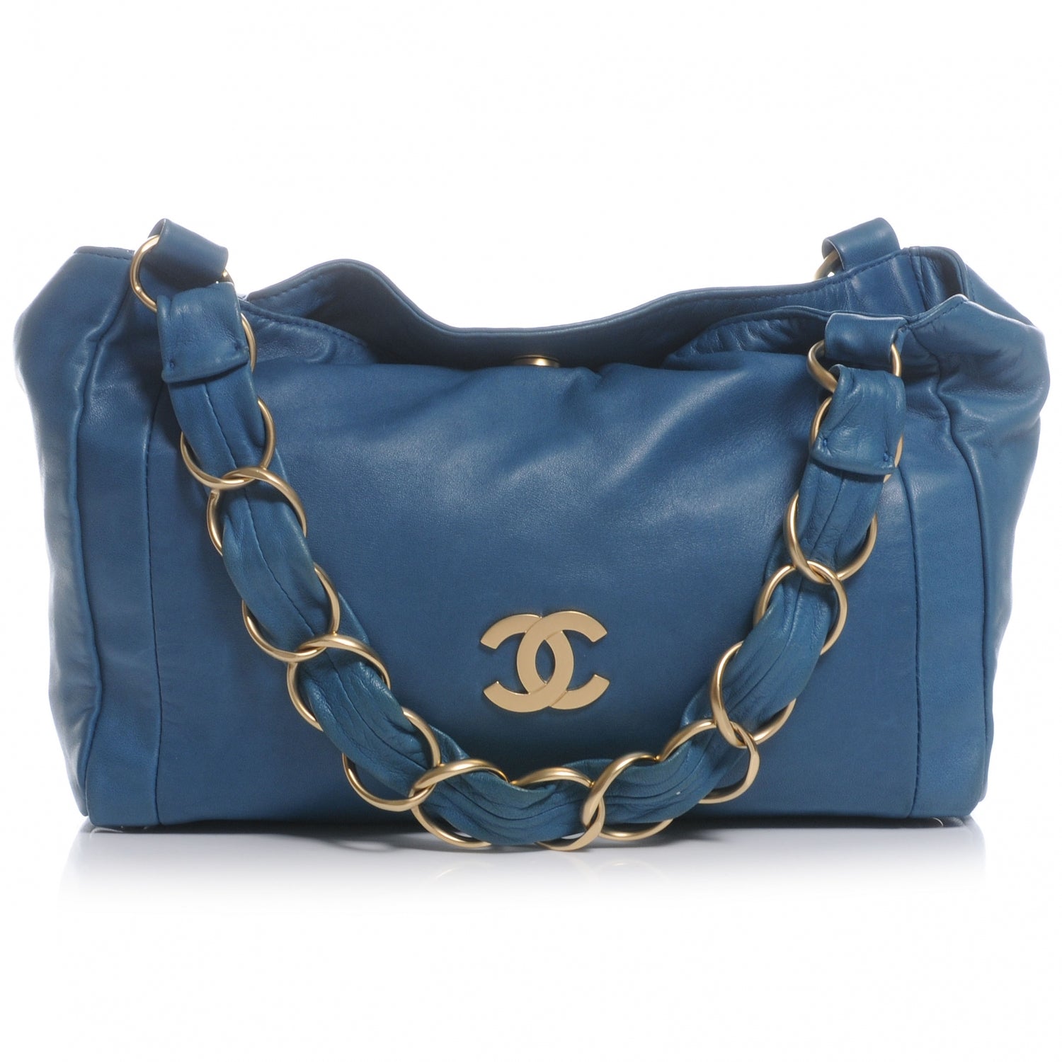 Chanel Lambskin Small Olsen Shoulder Bag Turquoise 1 of 7