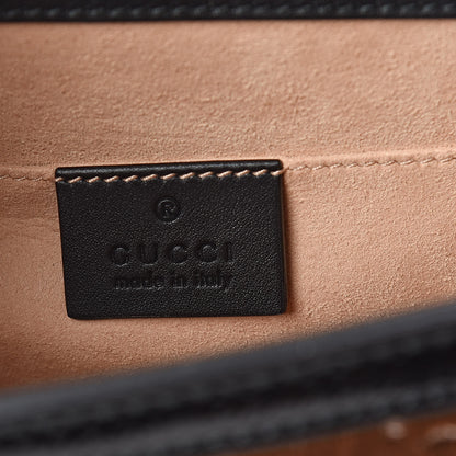 Gucci Velvet GG Monogram Web Mini Sylvie Top Handle Bag Brown Black Oro Vecchio 7 of 11