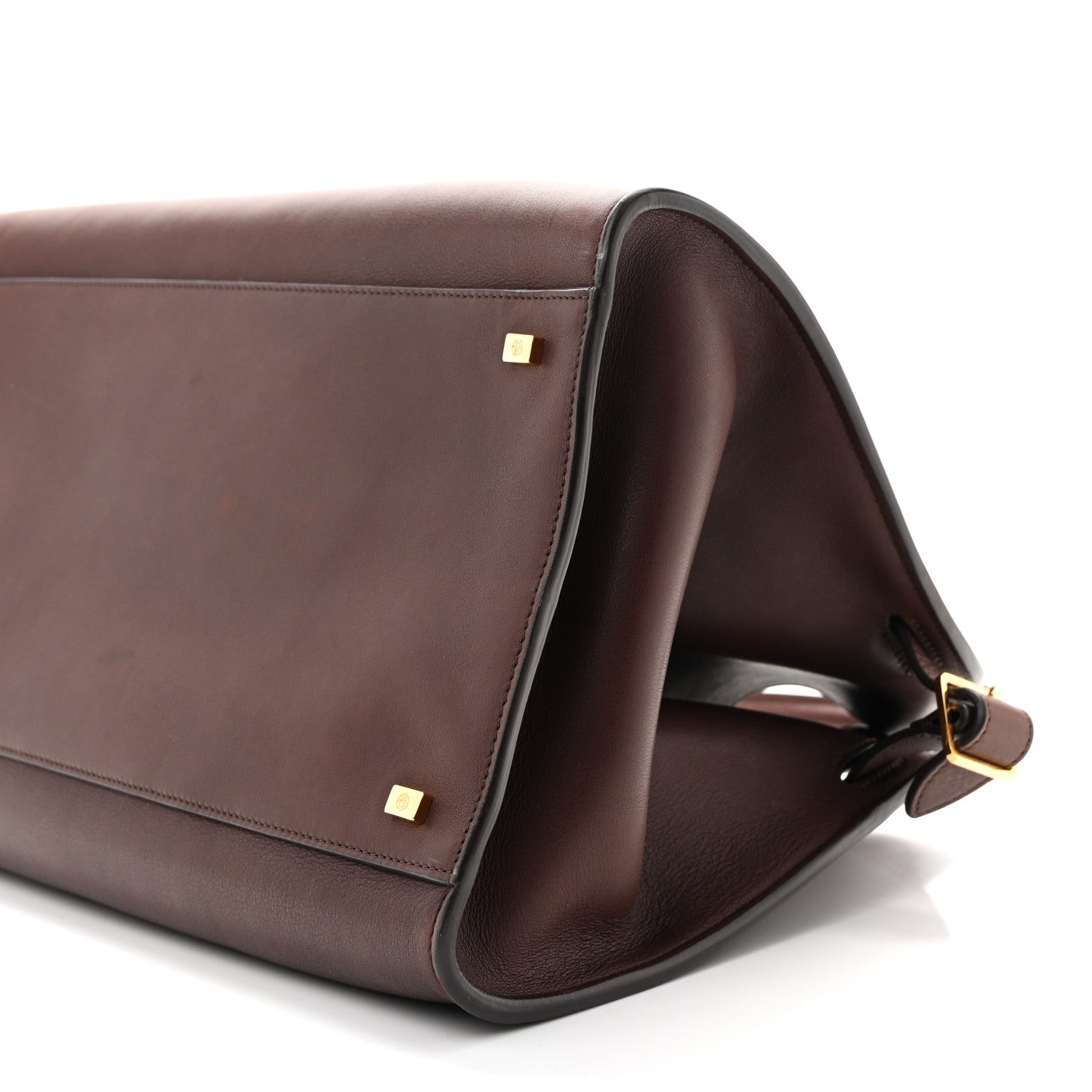 The Row Polished Saddle Calfskin Soft Margaux 15 Burgundy 9 of 11