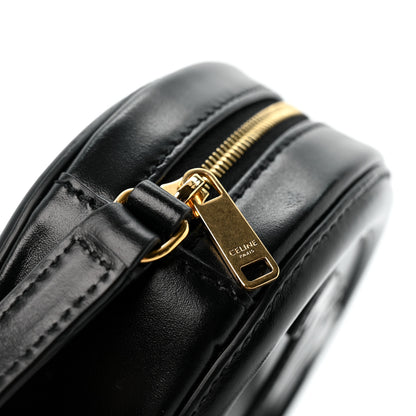 Celine Smooth Calfskin Cuir Small Triomphe Oval Crossbody Purse Black 14 of 14