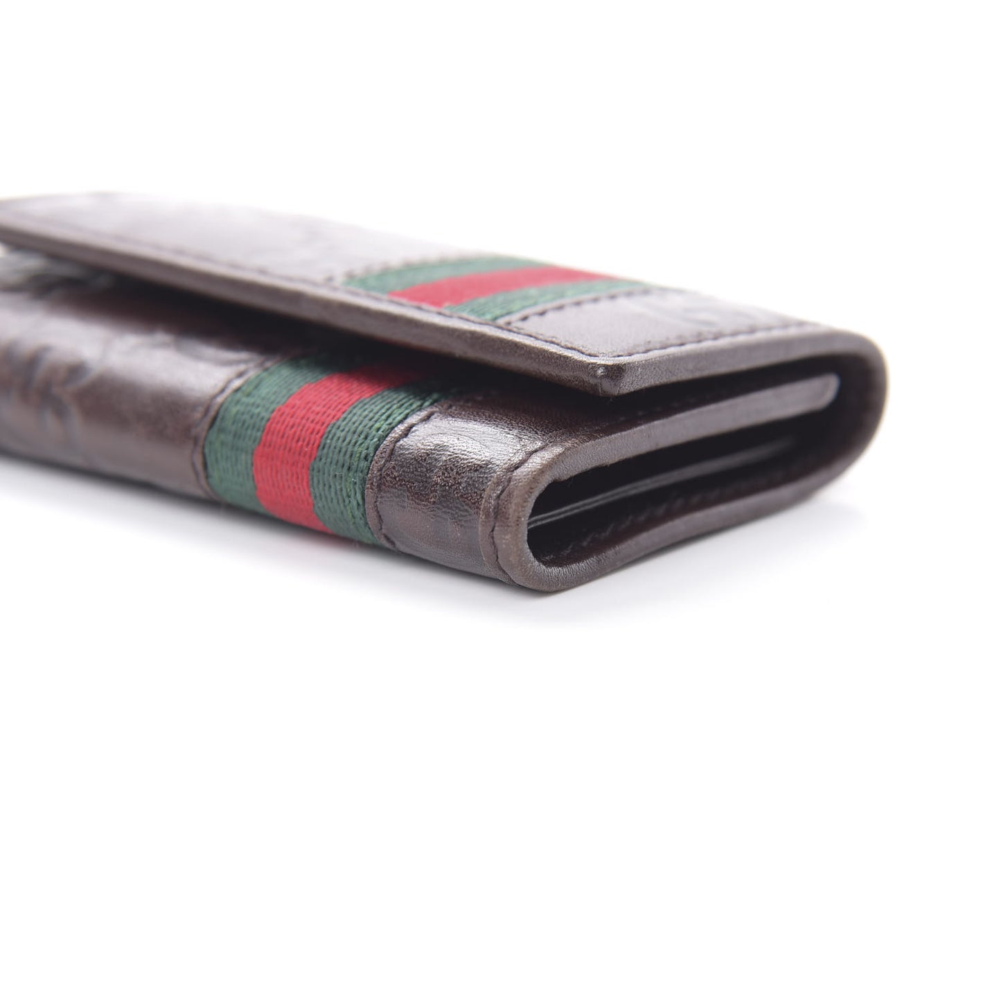 Guccissima Web 6 Key Holder Case Brown