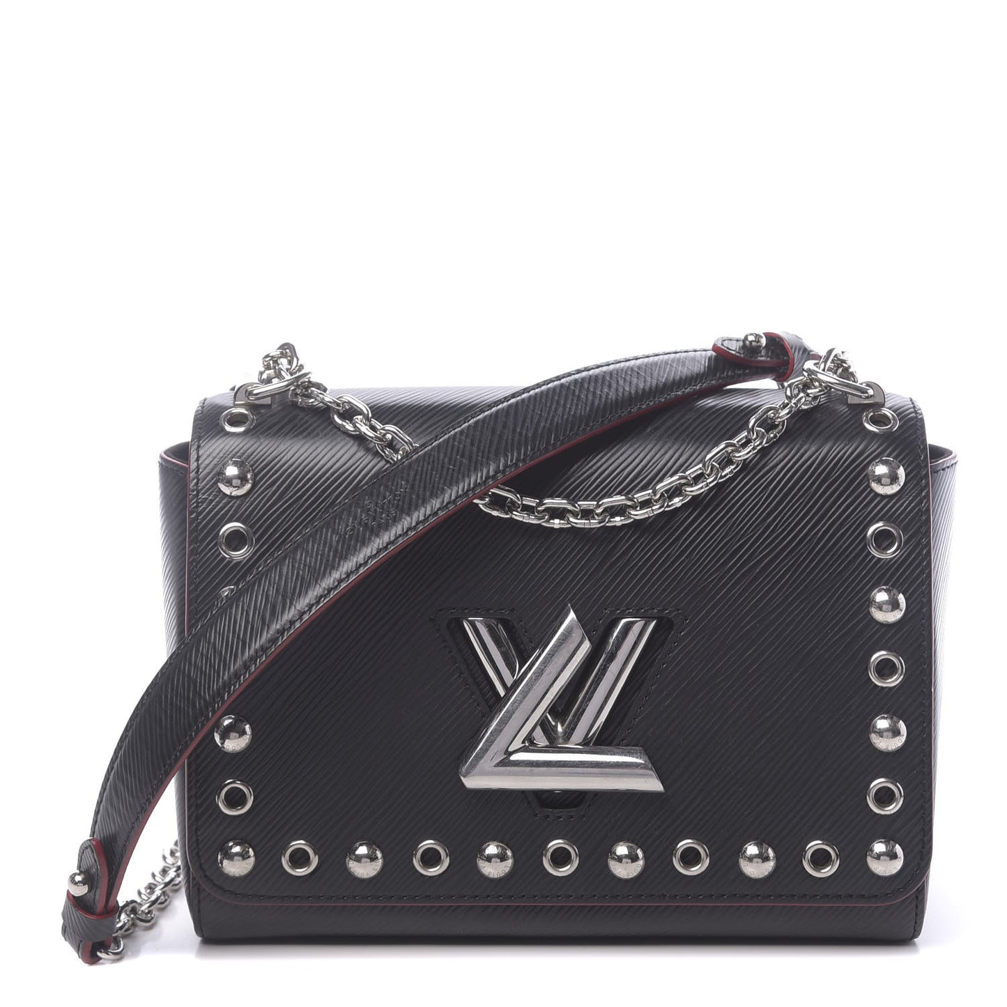 Epi Studded Twist Shoulder Bag MM Black