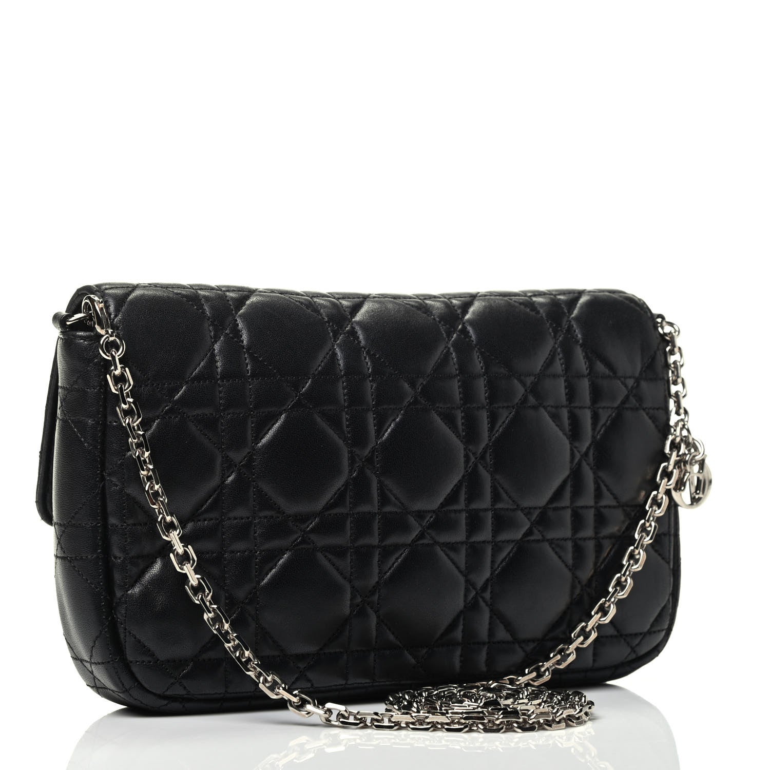 Christian Dior Lambskin Cannage New Lock Pouch Black 2 of 4