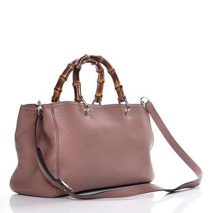 Gucci Pebbled Calfskin Medium Bamboo Shopper Tote Rosy Phard 4 of 9