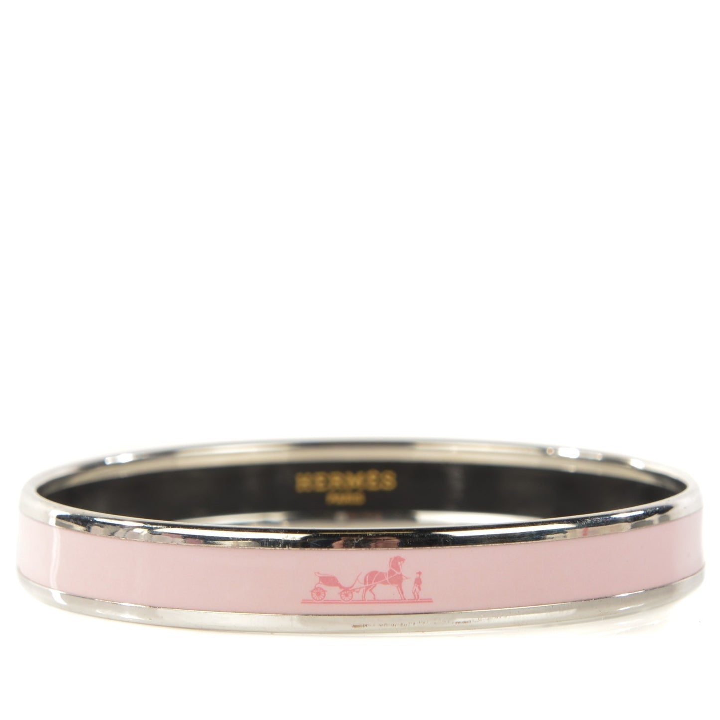 Enamel Printed Caleche Narrow Bracelet 65 Pink