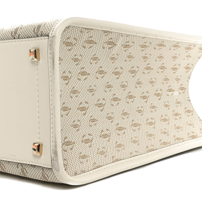 Jimmy Choo JC Logo Jacquard Lurex Soft Shiny Calfskin Medium Varenne Tote Bag Latte Gold Light Gold 9 of 9