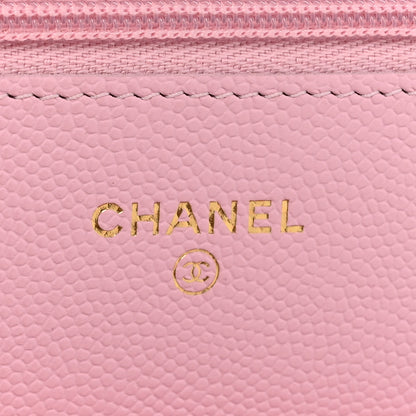 Chanel Caviar Quilted Wallet on Chain WOC Light Pink 6 of 12