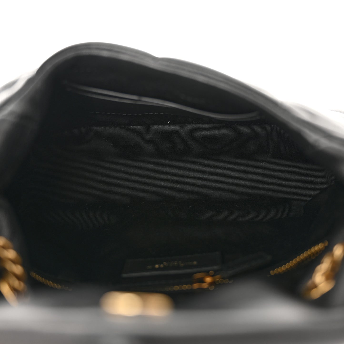 Lambskin Quilted Toy Loulou Puffer Monogram Chain Satchel Black