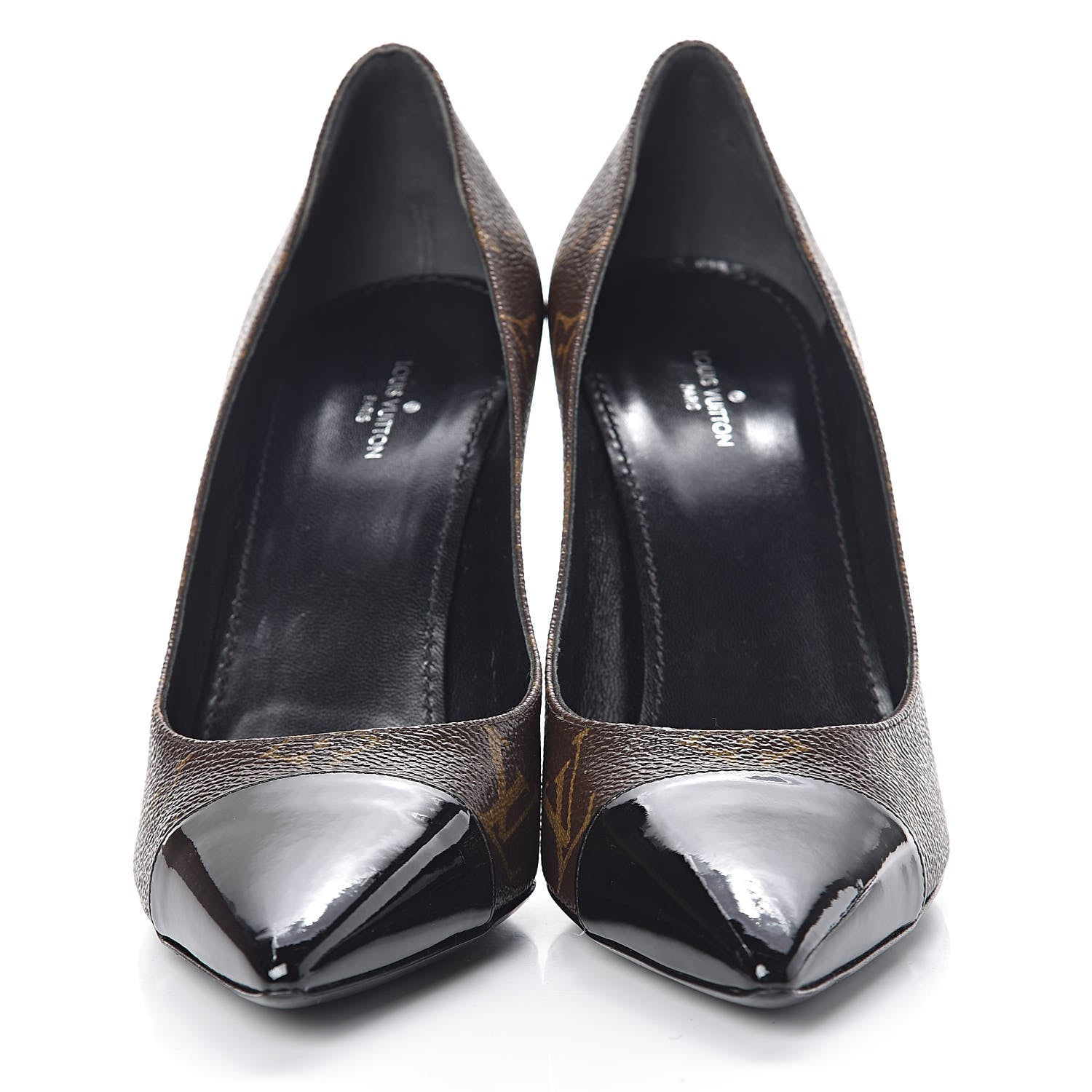 Louis Vuitton Monogram Cherie Pumps 38 Black 2 of 10