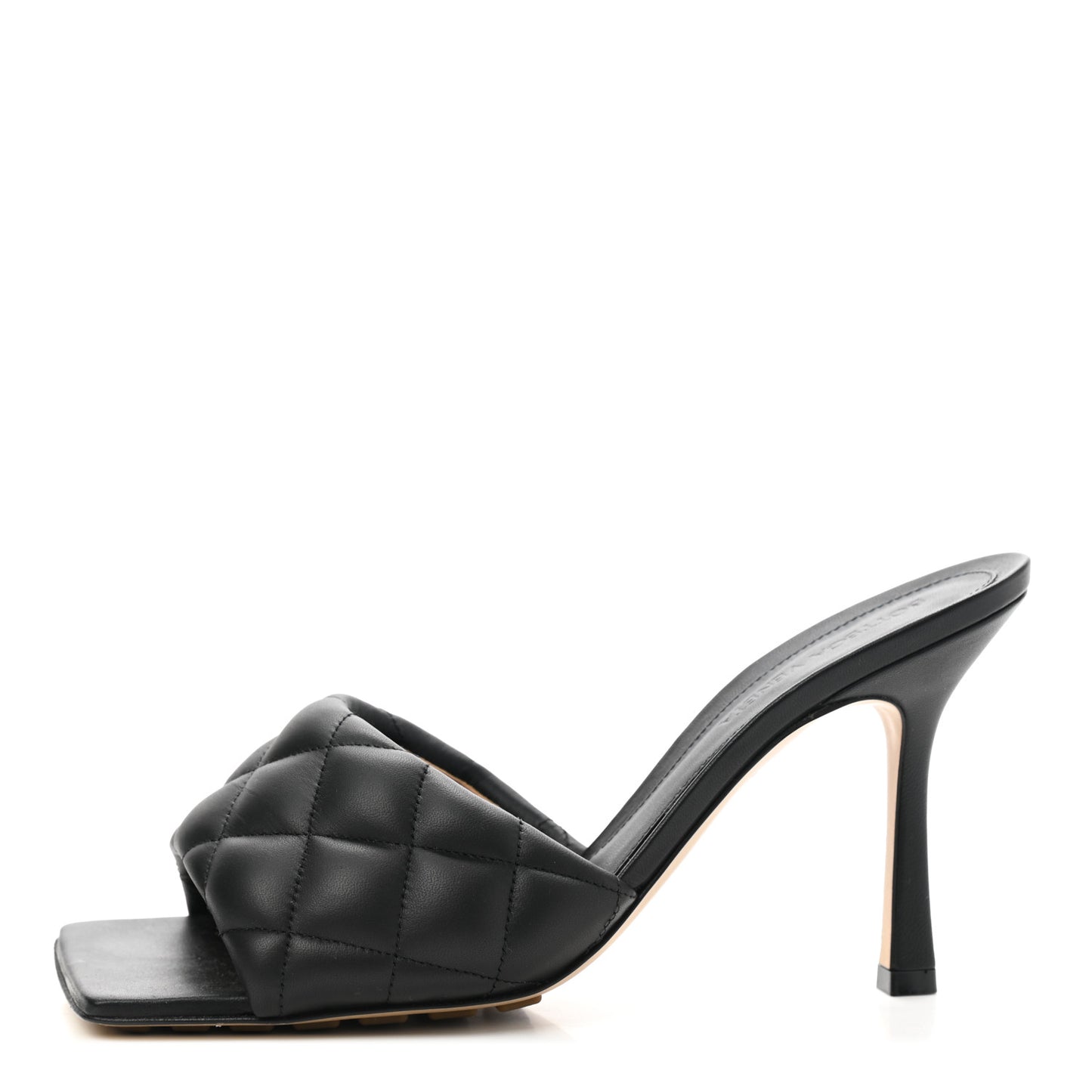 Nappa Matelasse Padded Mule Sandals 38.5 Black