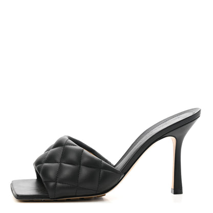 Bottega Veneta Nappa Matelasse Padded Mule Sandals 38.5 Black 1 of 8