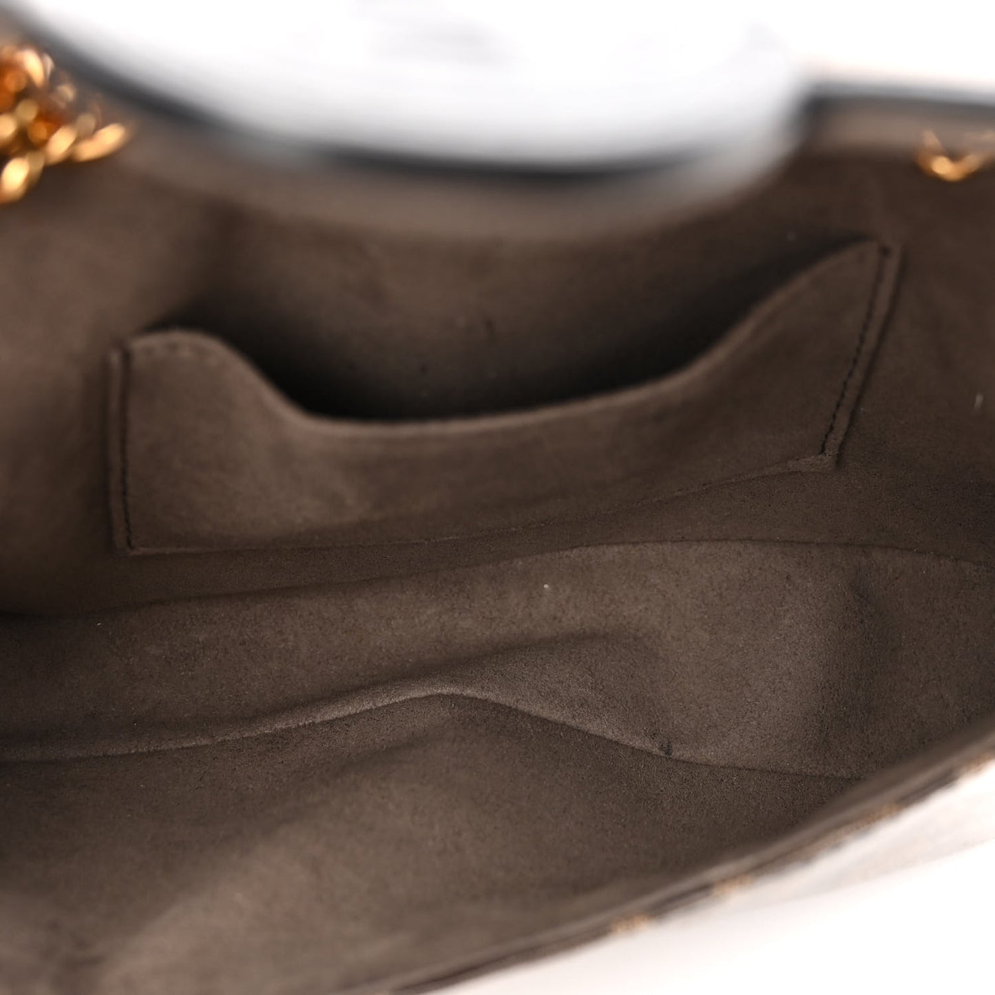 Glazed Fabric Vitello Century FF 1974 Stamp Patch Mini Double F Crossbody Bag Mogano Panna Black