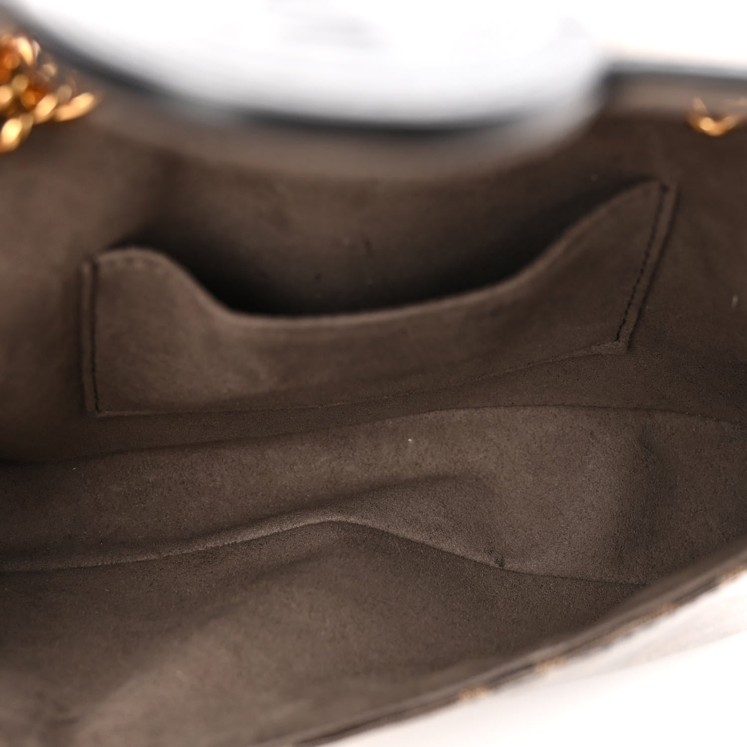 Fendi Glazed Fabric Vitello Century FF 1974 Stamp Patch Mini Double F Crossbody Bag Mogano Panna Black 5 of 10