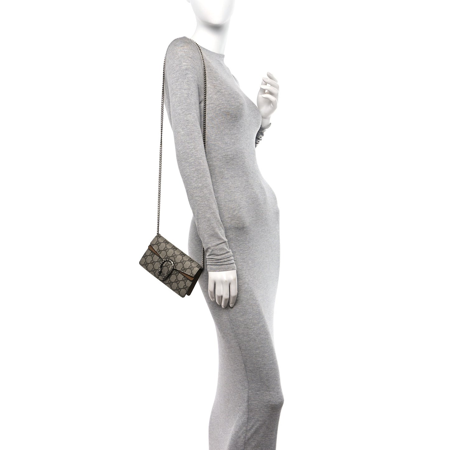 GG Supreme Monogram Super Mini Dionysus Shoulder Bag Taupe