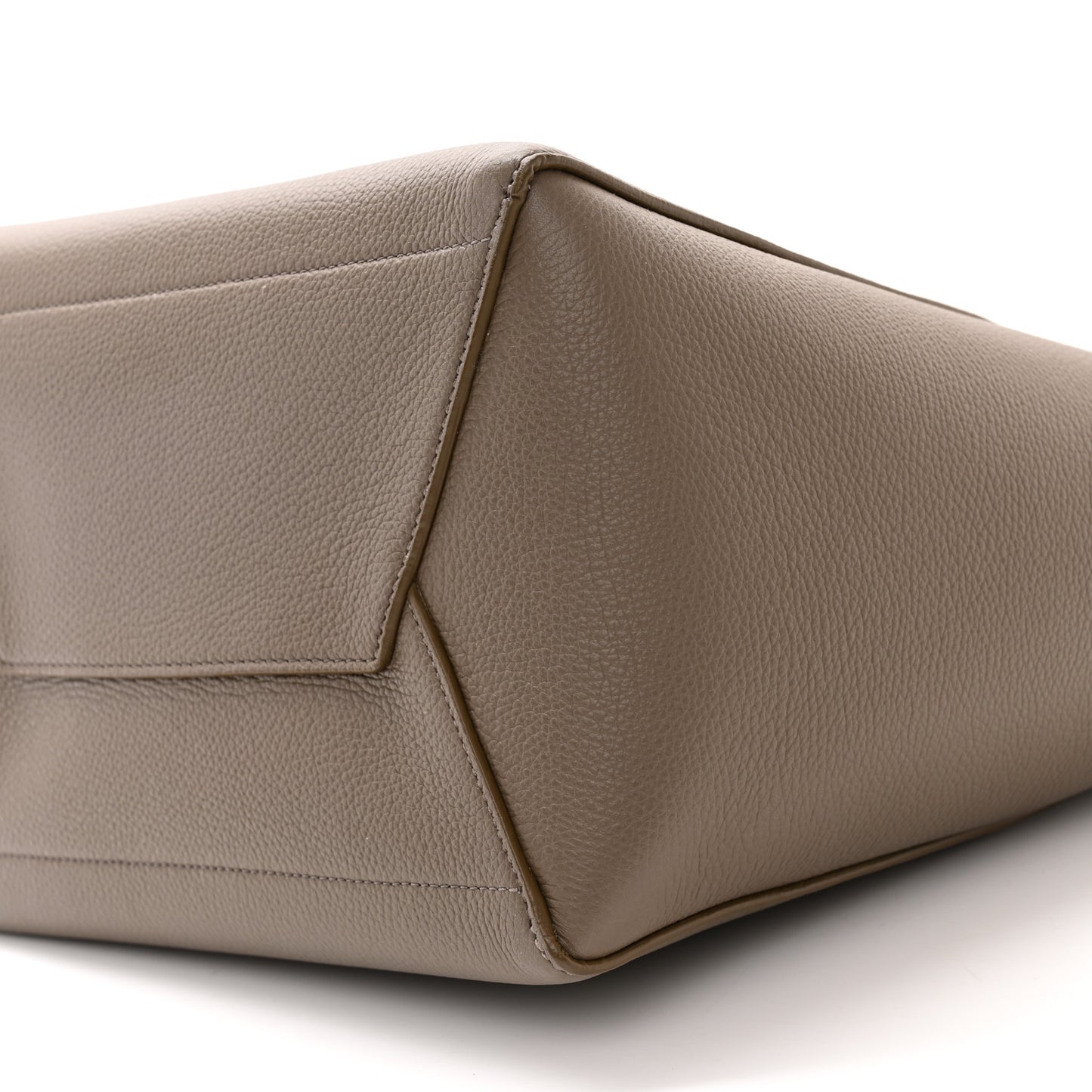 Soft Grained Calfskin Sangle Bucket Bag Taupe